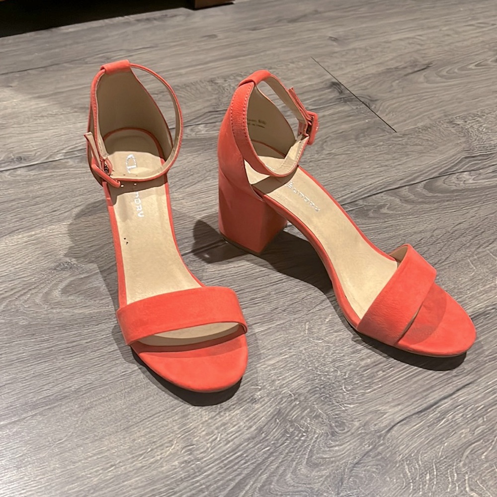 Orange dressy sandals barely worn